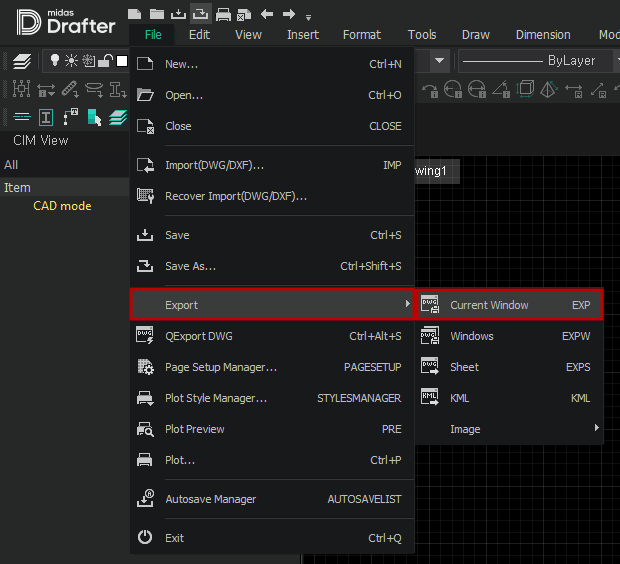 [Execution] How to save CAD (.DWG) files in CAD INFRADESIGN MIDAS