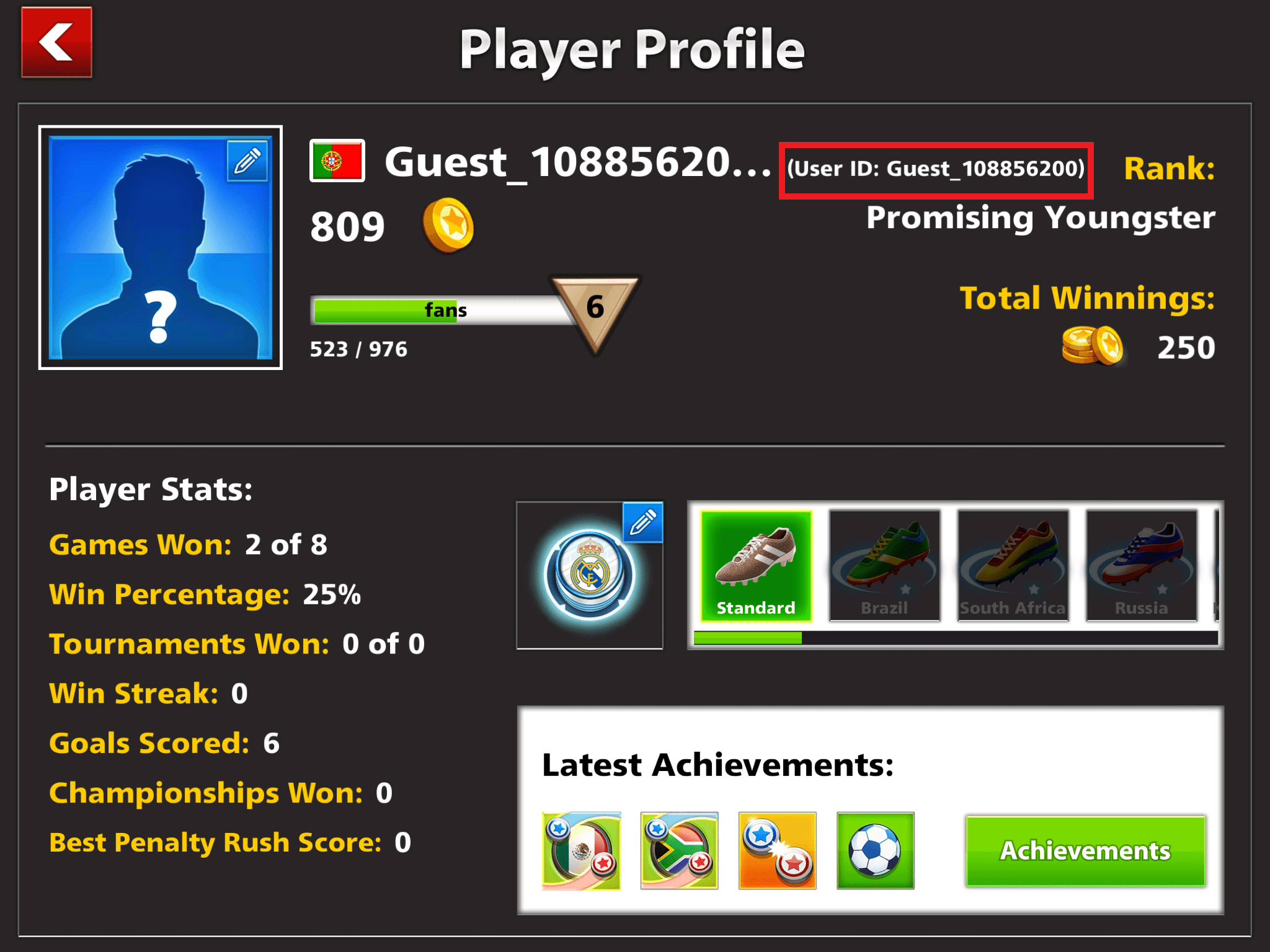 Find your User ID in Soccer Stars Miniclip Player Experience