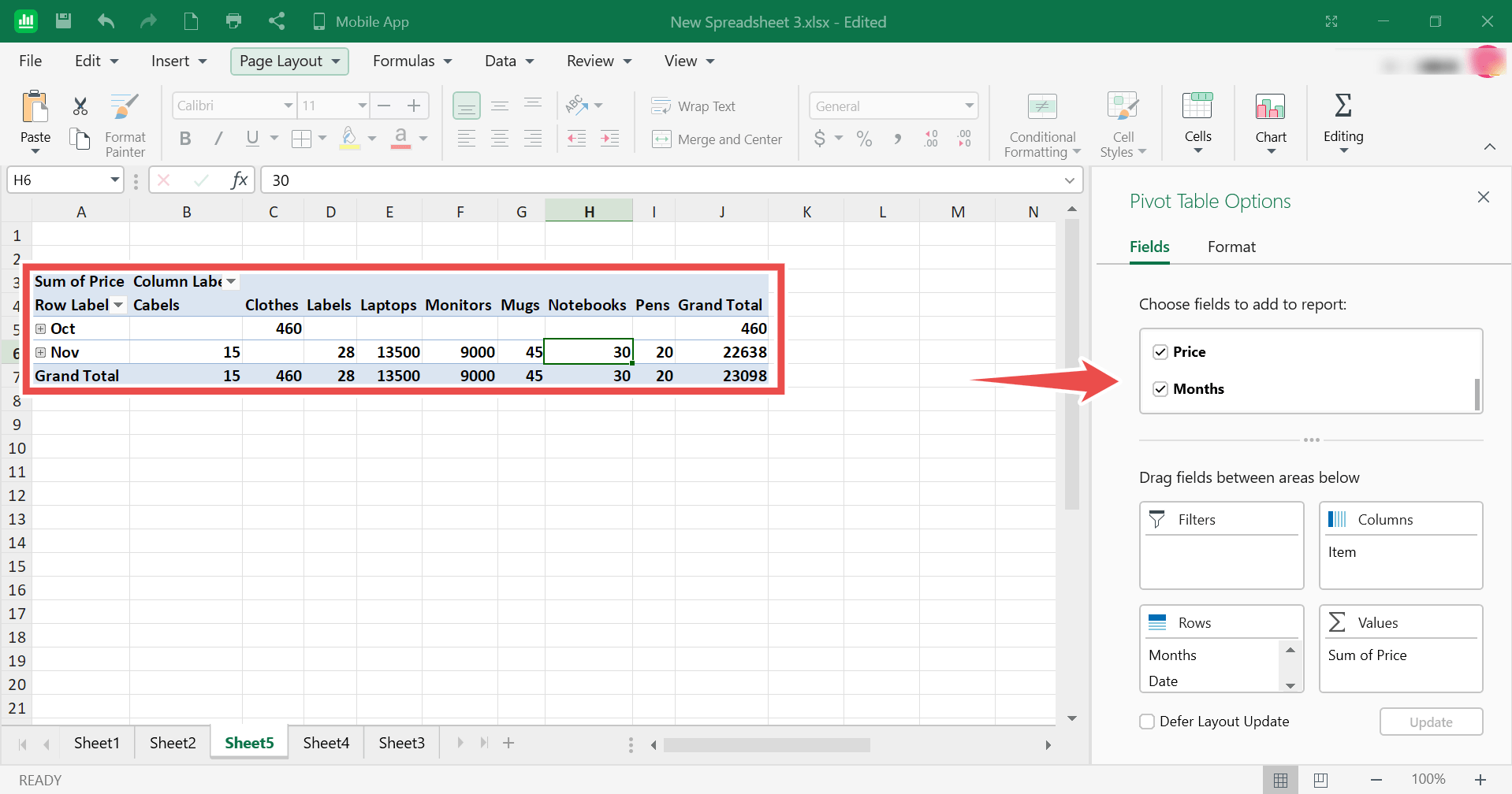 How to analyze data from Pivot Tables in MobiSheets MobiSystems