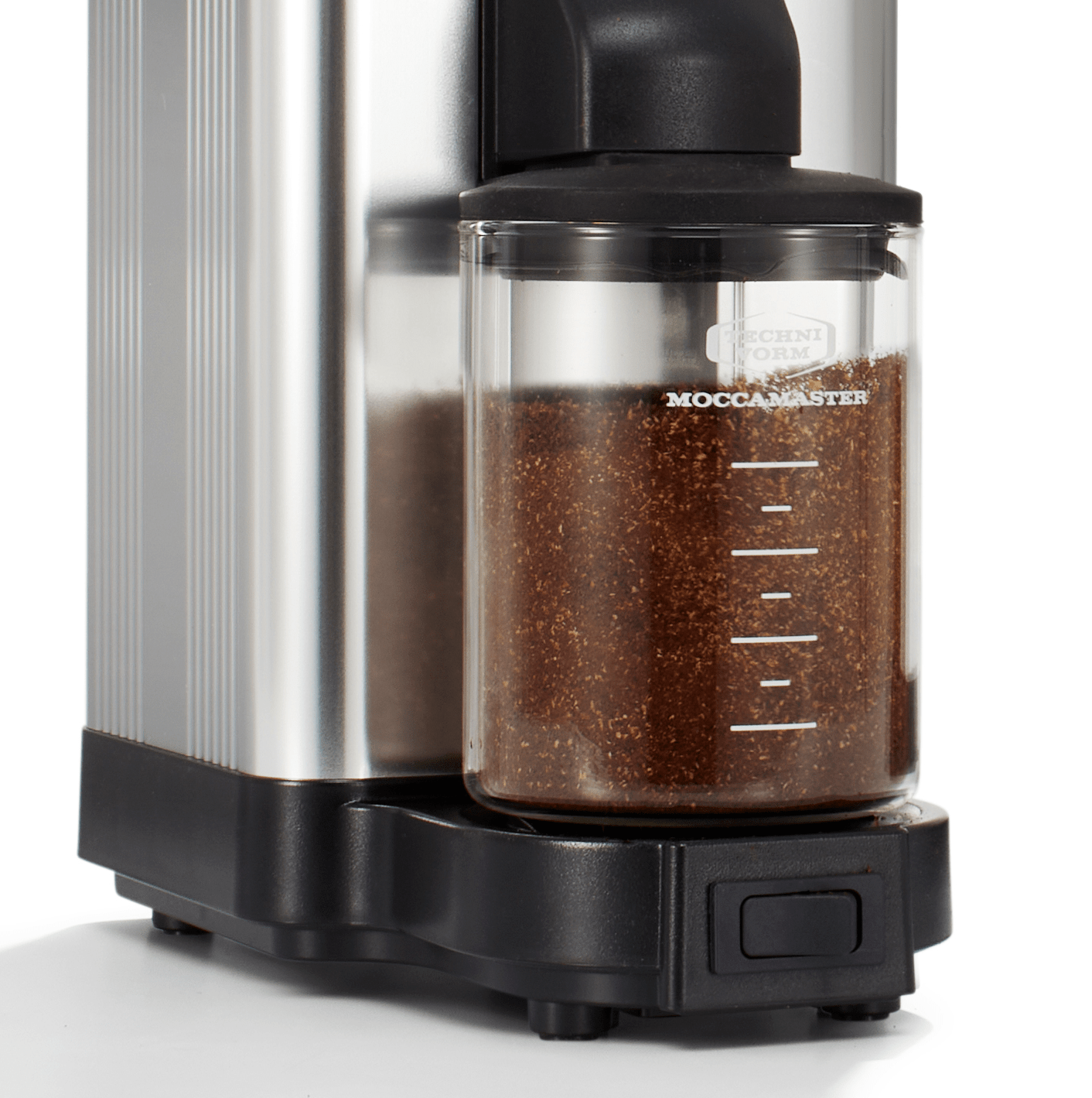 What’s the maximum fill level for the KM5 glass grounds container