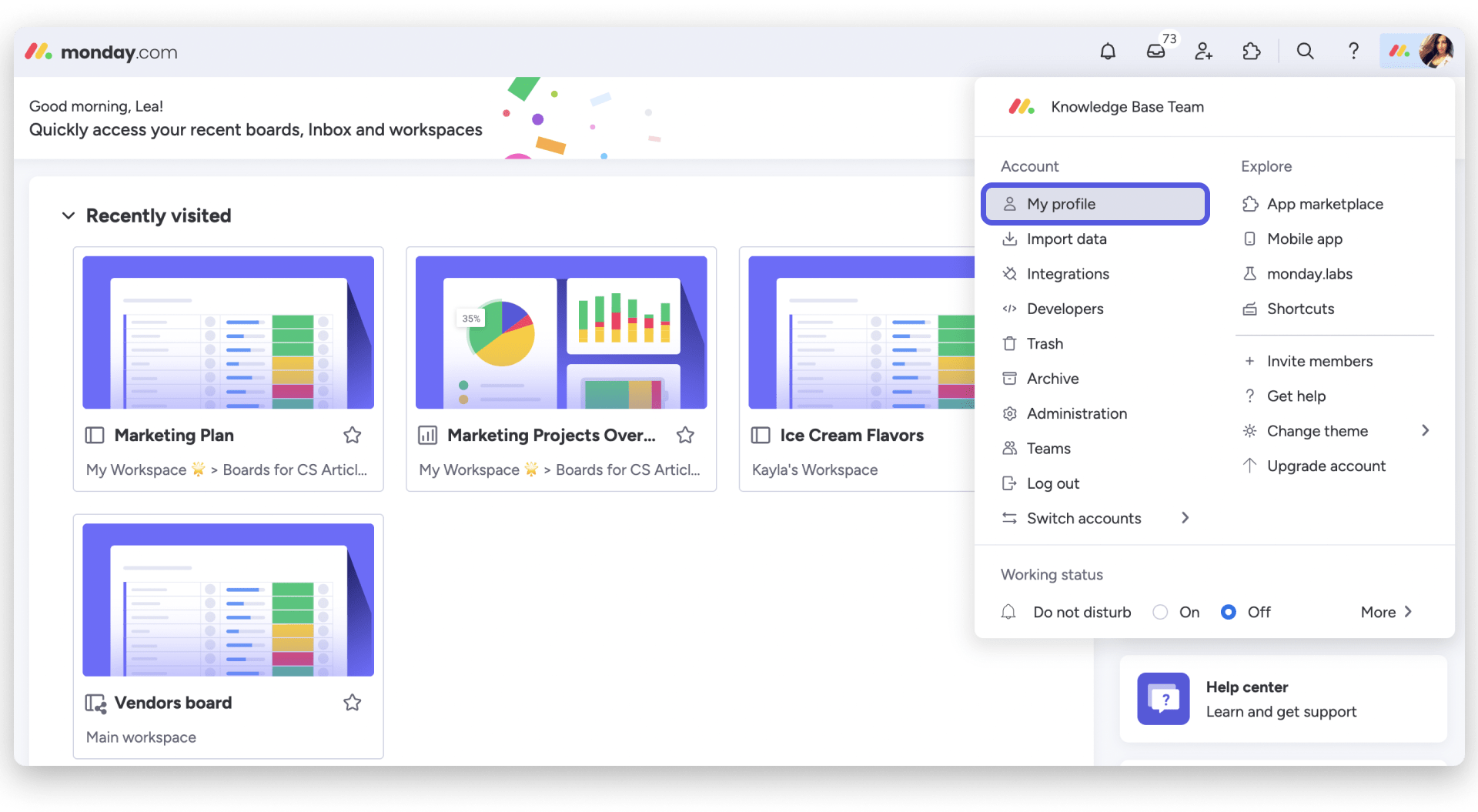How to enable or disable desktop notifications Support