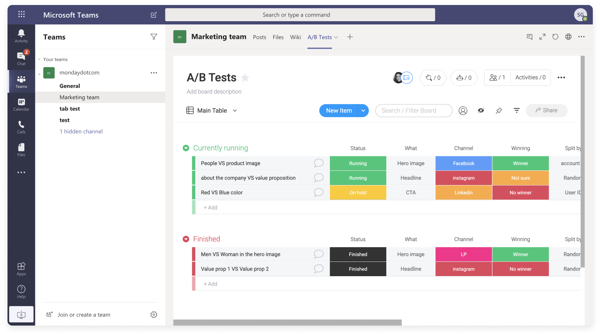 L'application Microsoft Teams Support