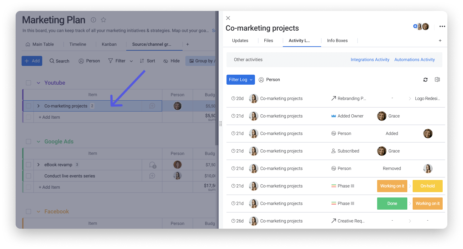 The Activity Log Support