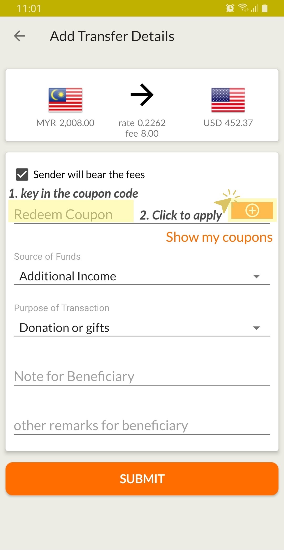How to Apply Coupon Codes MoneyMatch Support
