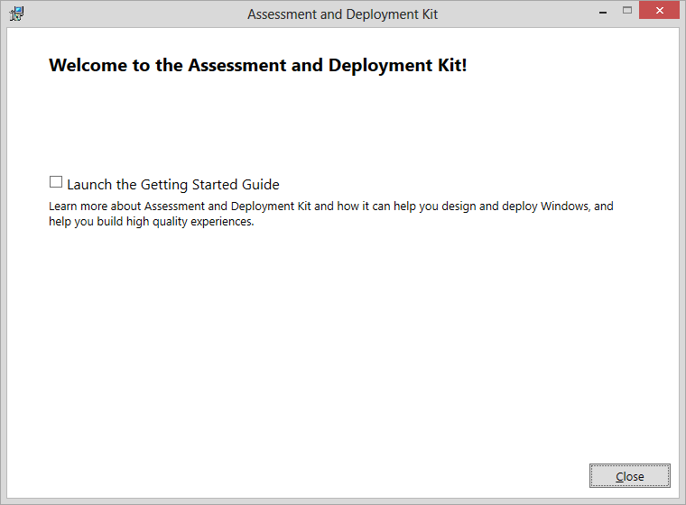 Installing Windows Assessment and Deployment Kit (ADK)