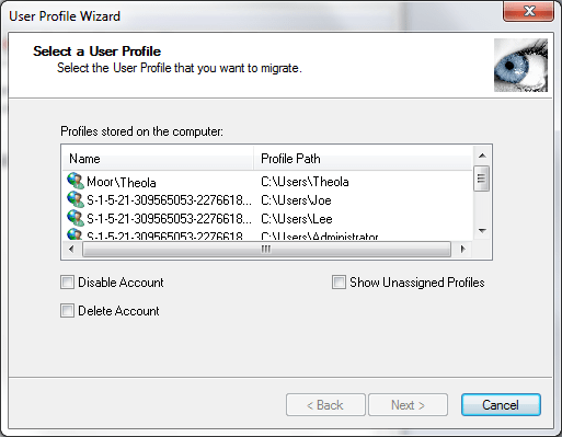 Download User Profile Wizard MajorGeeks