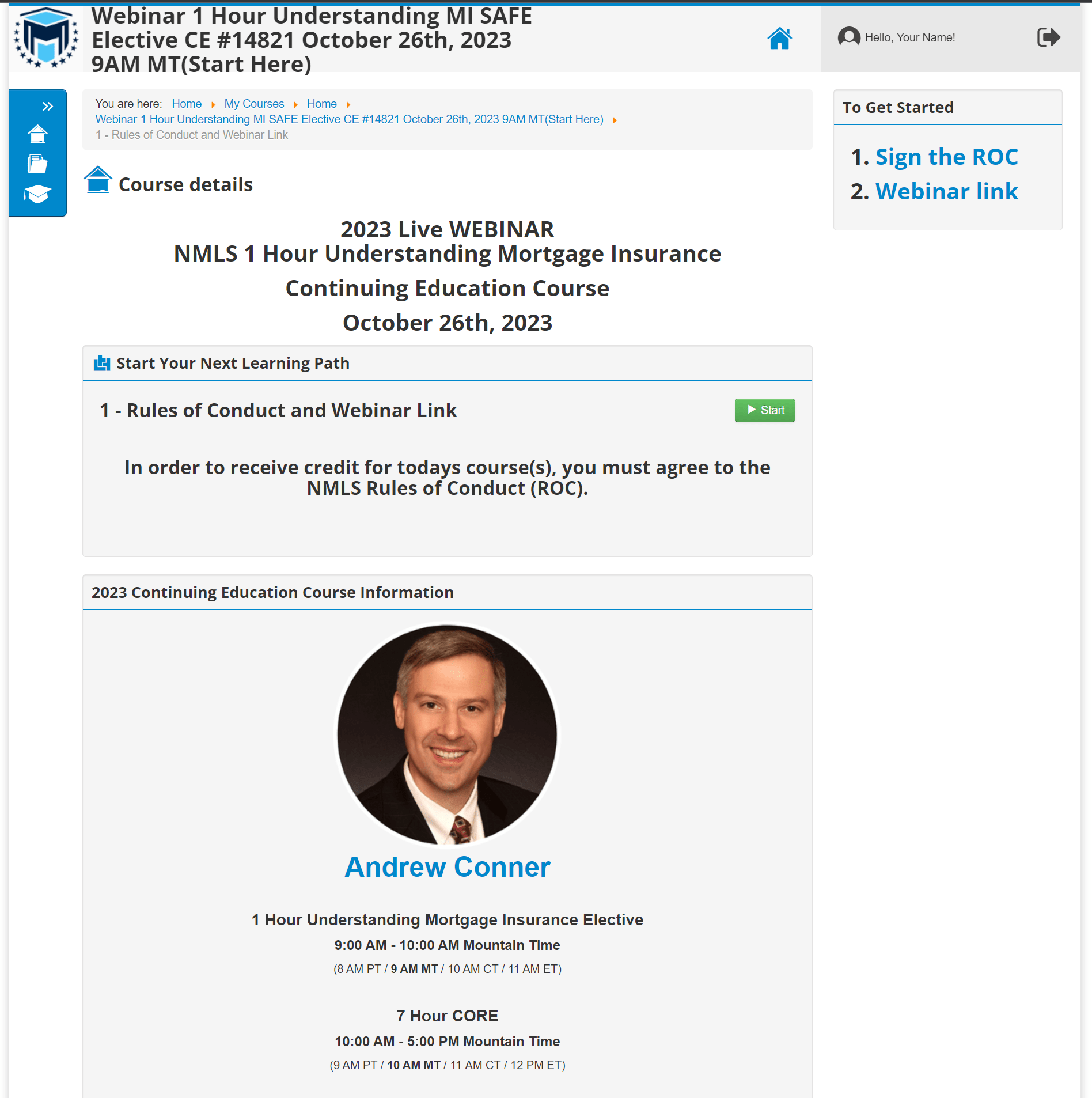 How to Access your inar Mortgage Educators