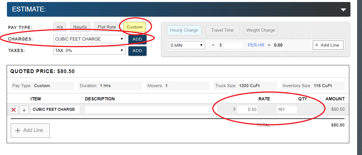 How to charge by cubic feet Moverbase Support