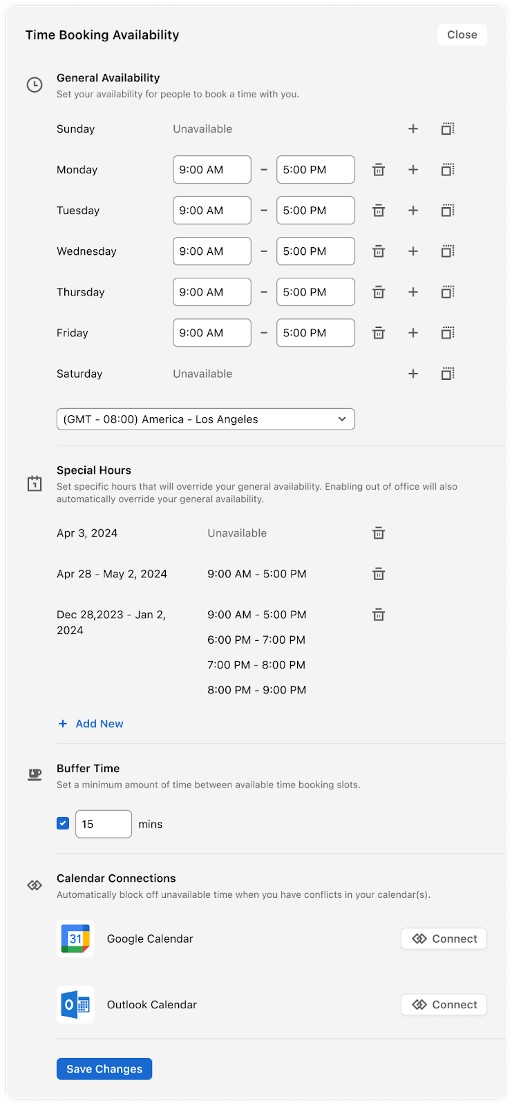Set Up Time Booking Availability Moxo Support