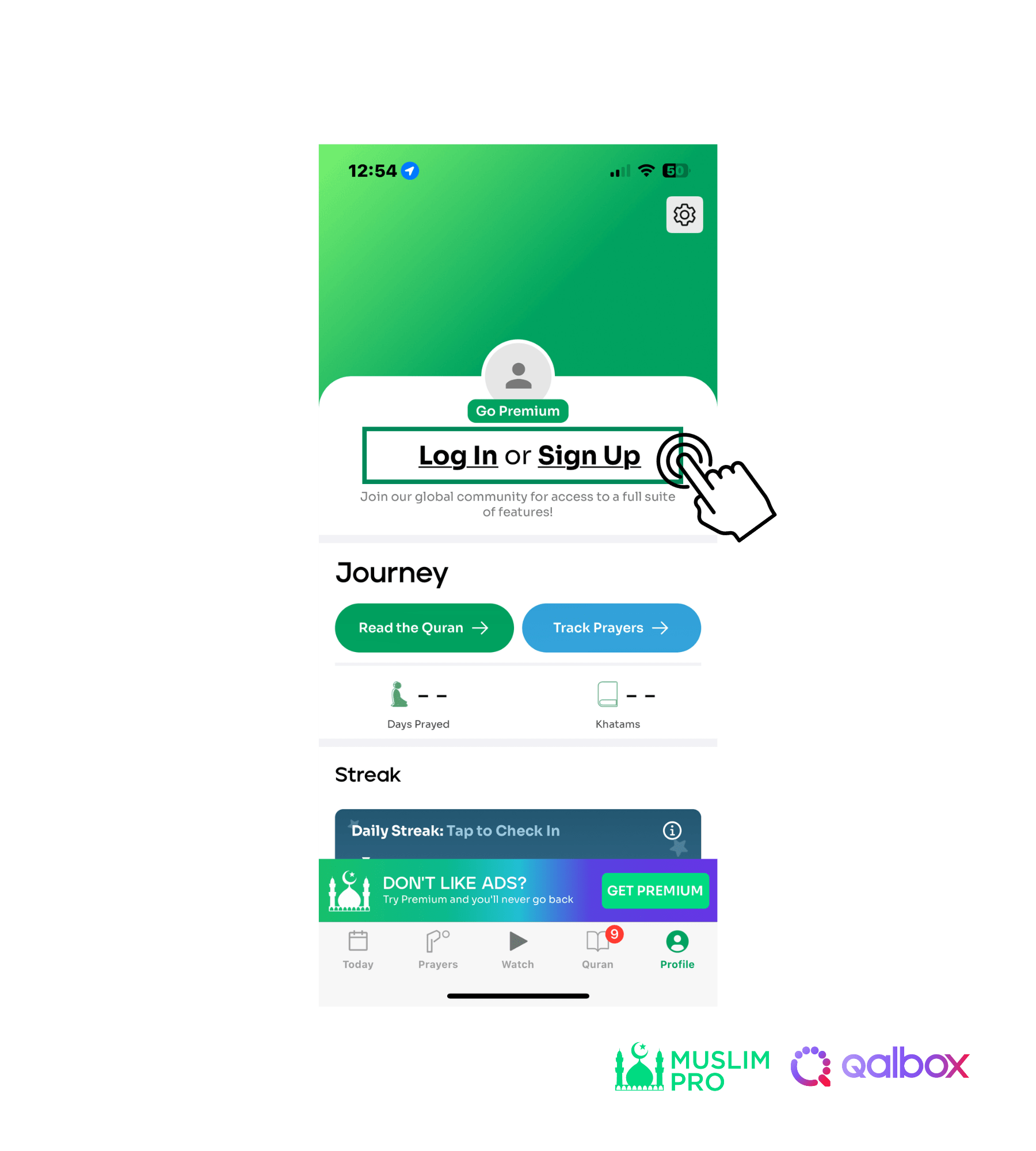How to log in to Muslim Pro & Qalbox Muslim Pro & Qalbox Help Center