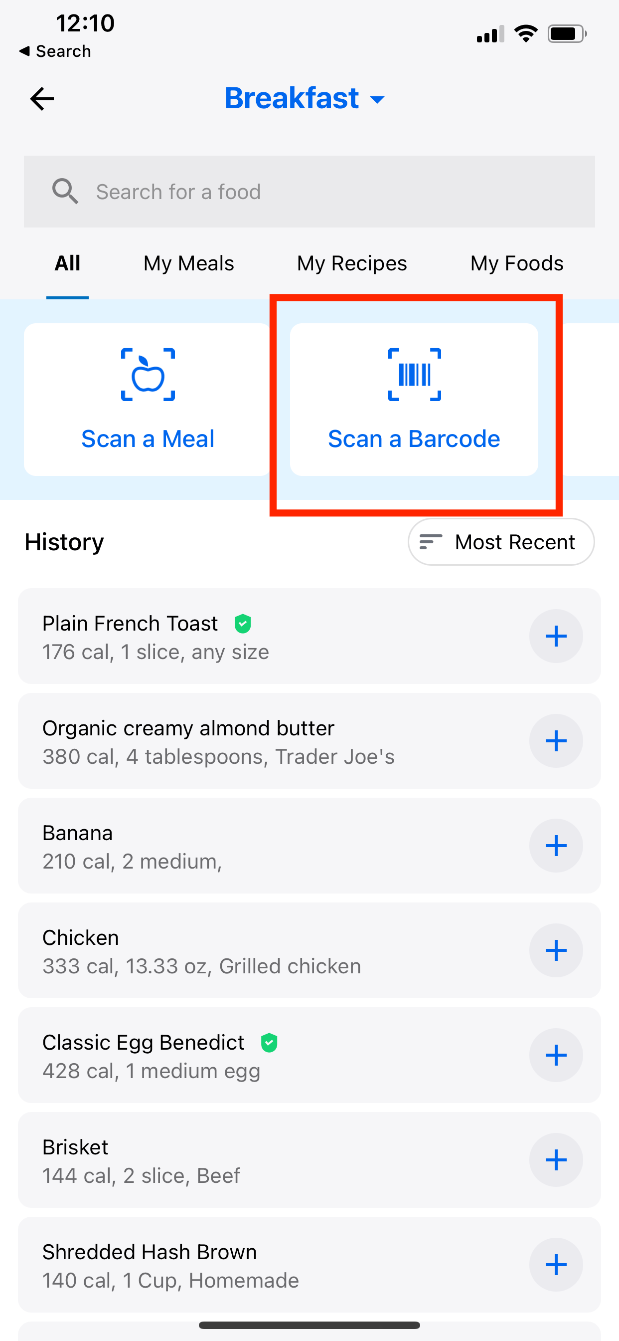How do I use the barcode scanner to log foods? MyFitnessPal Help