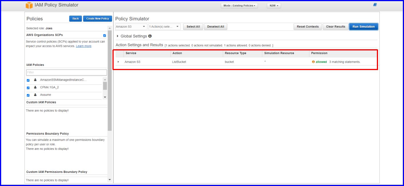 How to use AWS IAM Policy Simulator to troubleshoot N2WS Backup
