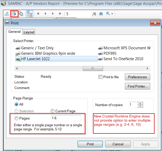 Cannot print multiple page ranges from preview