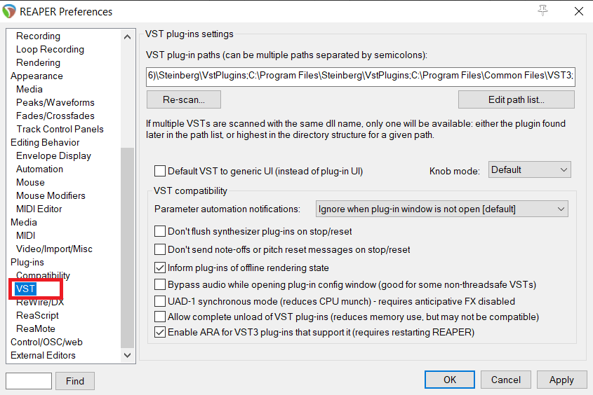 Plugin Administration in Reaper Native Instruments