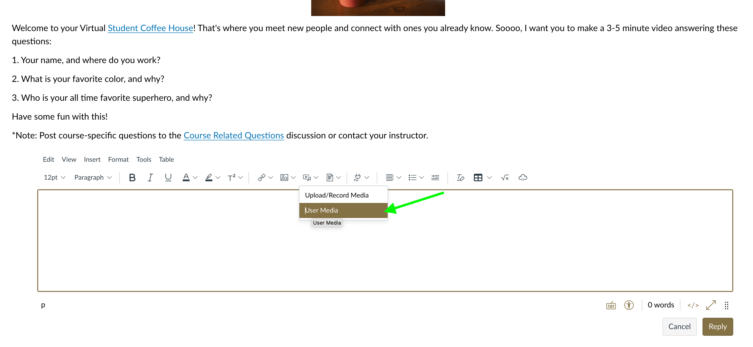 Using Canvas Files for Uploading Videos to a Canvas Discussion Nebraska Wesleyan University