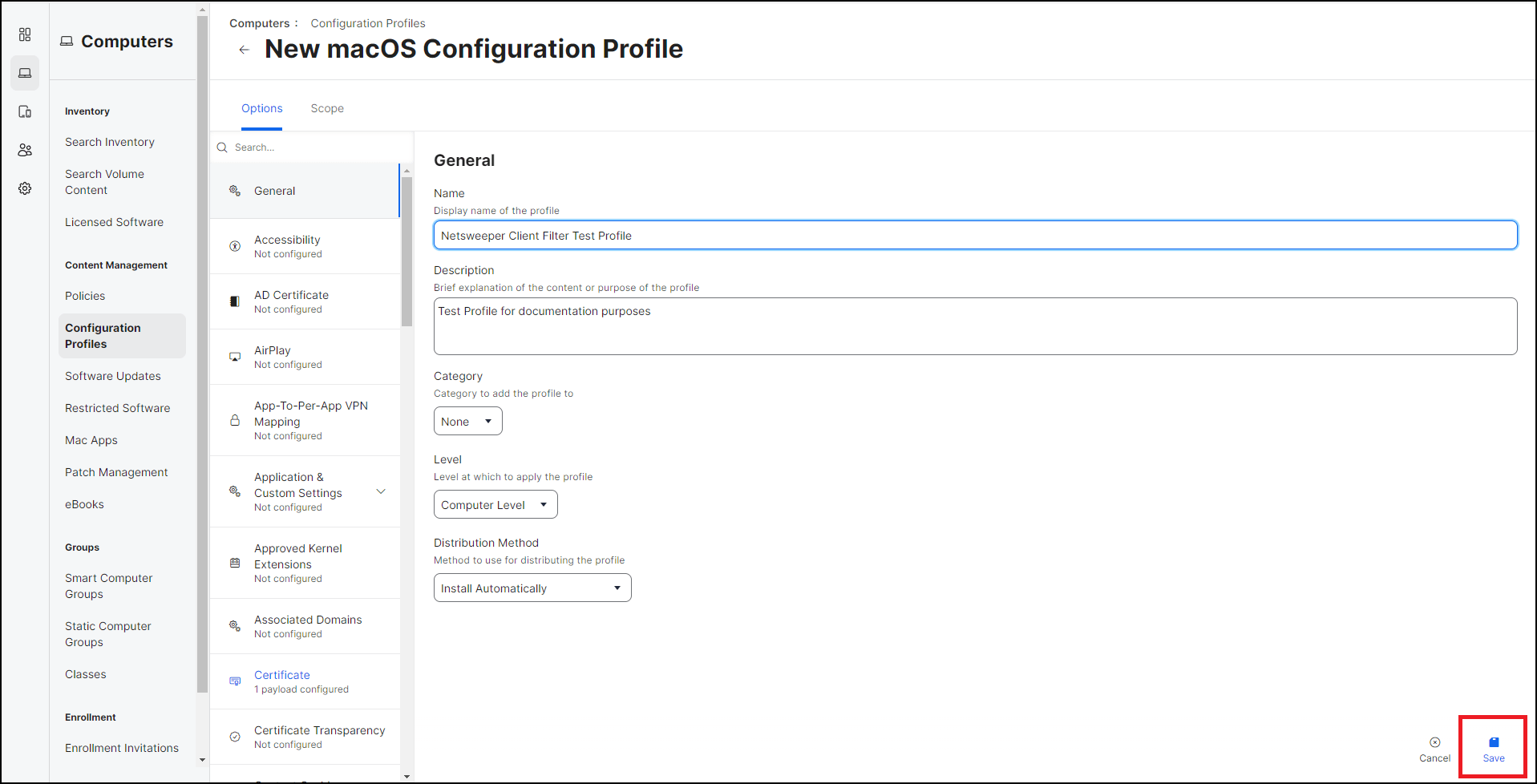 Jamf Configuration Profile Guide Netsweeper