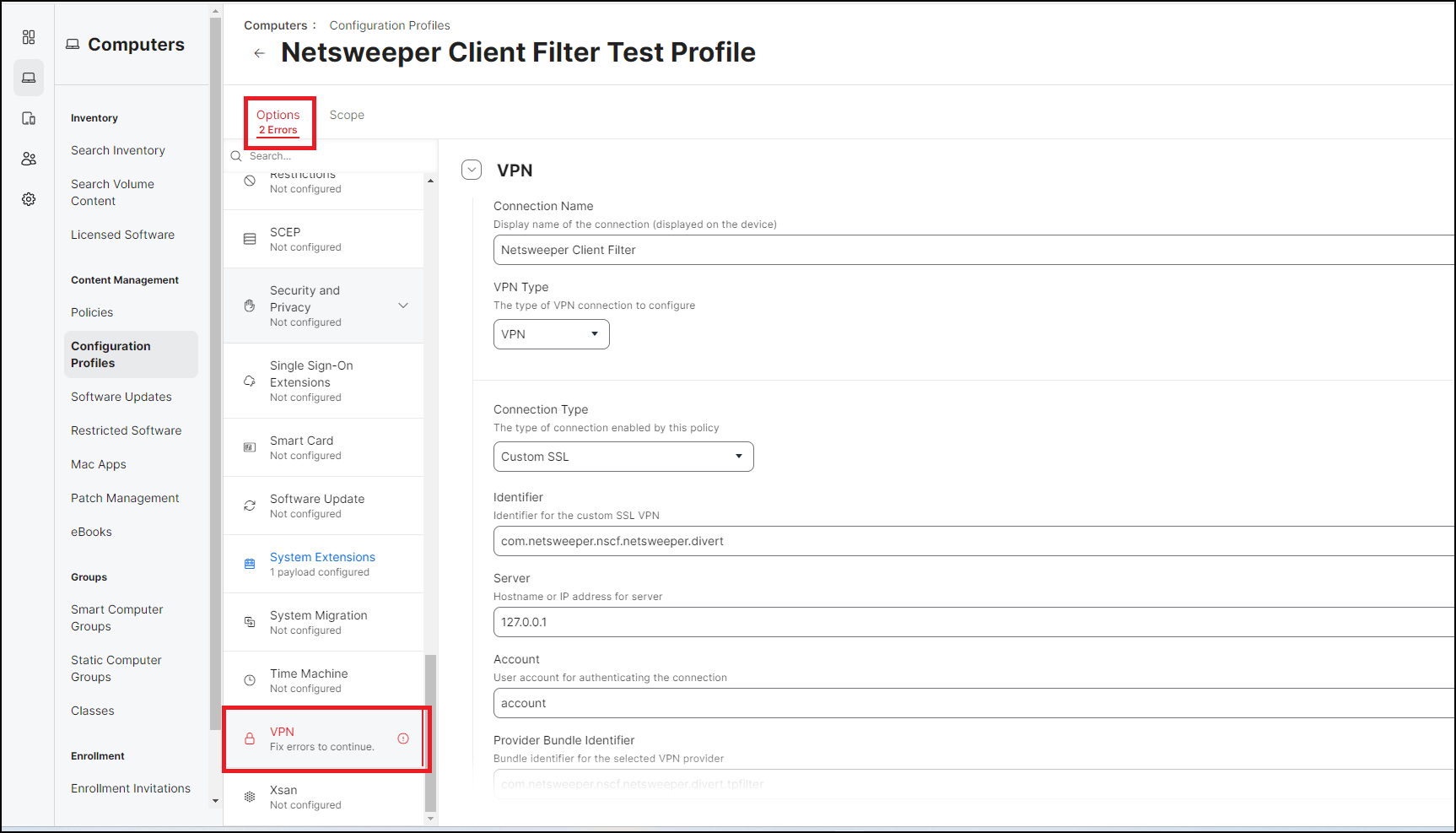Jamf Configuration Profile Guide Netsweeper