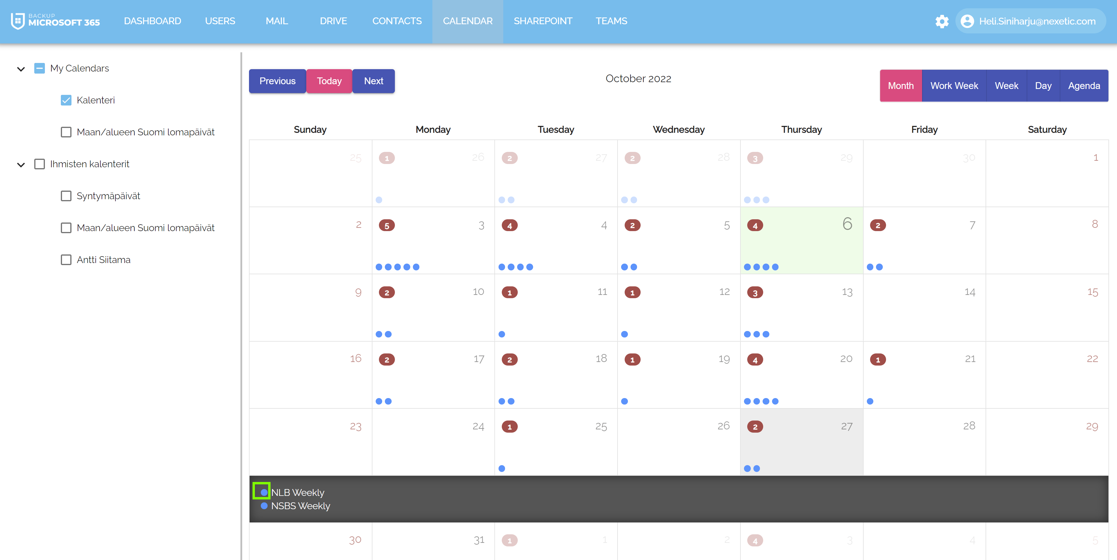 How to restore Calendar entries Nexetic Support