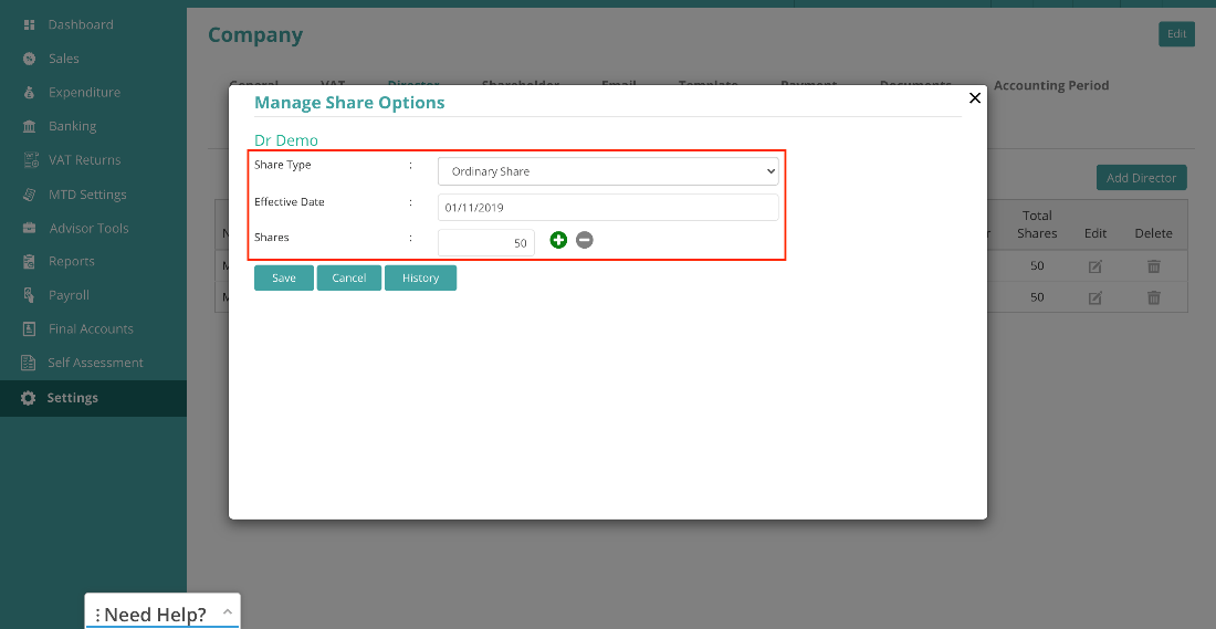 How to add a Shareholder