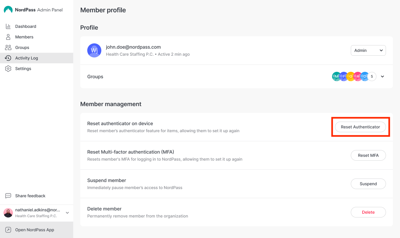NordPass Authenticator recovery NordPass