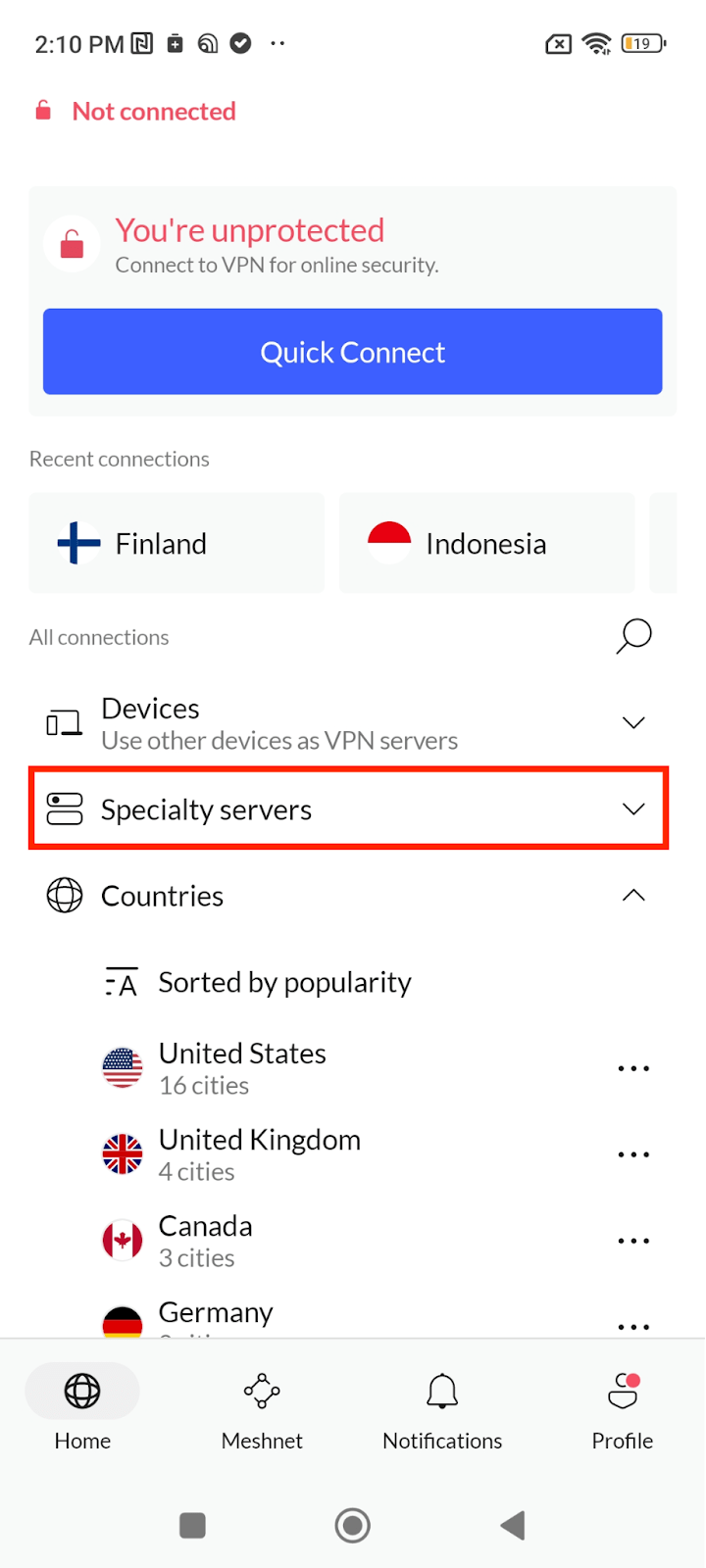 Enable or disable Obfuscated servers Live Chat, VPN Setup