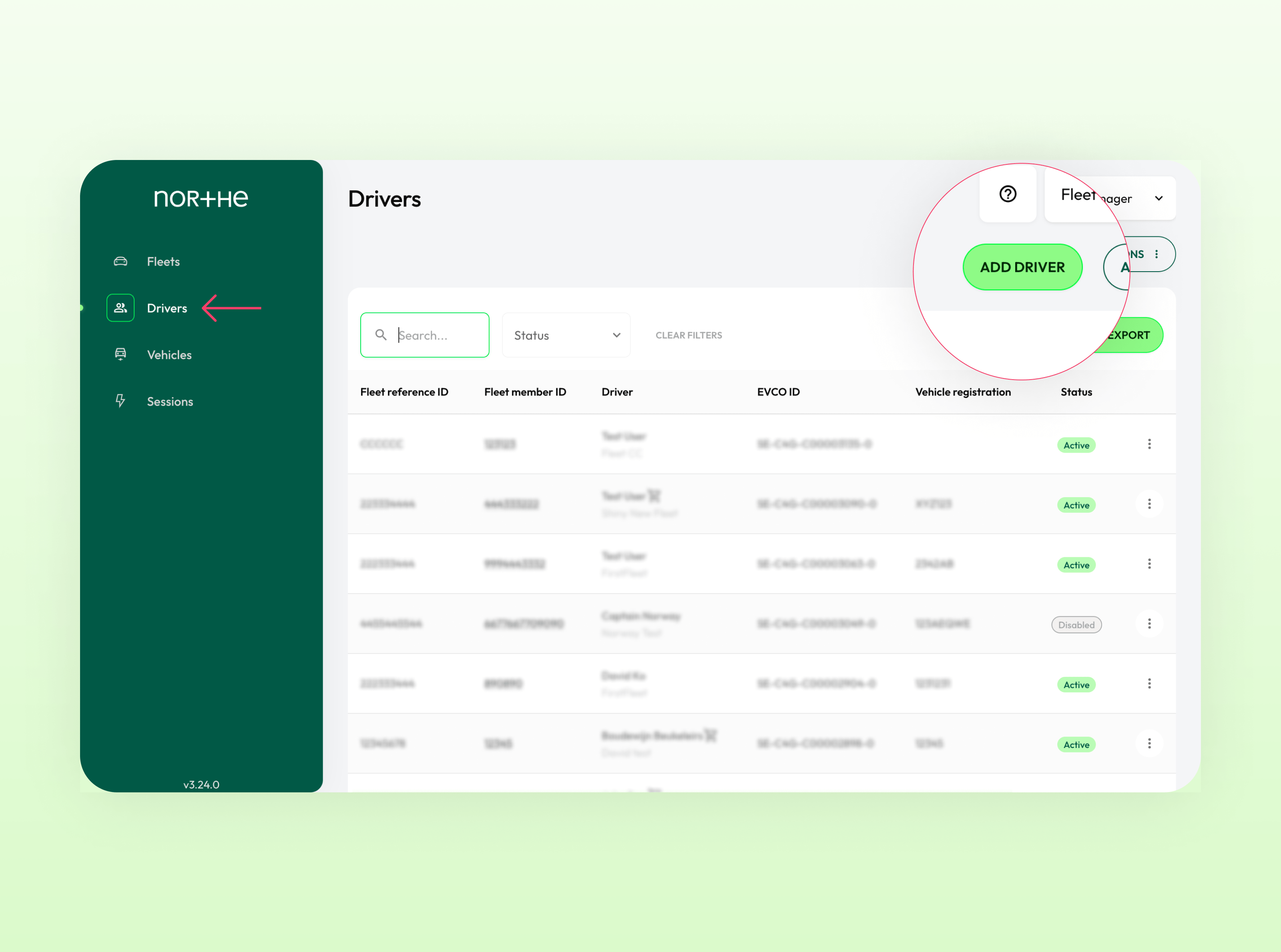 How to add a driver to a fleet Northe