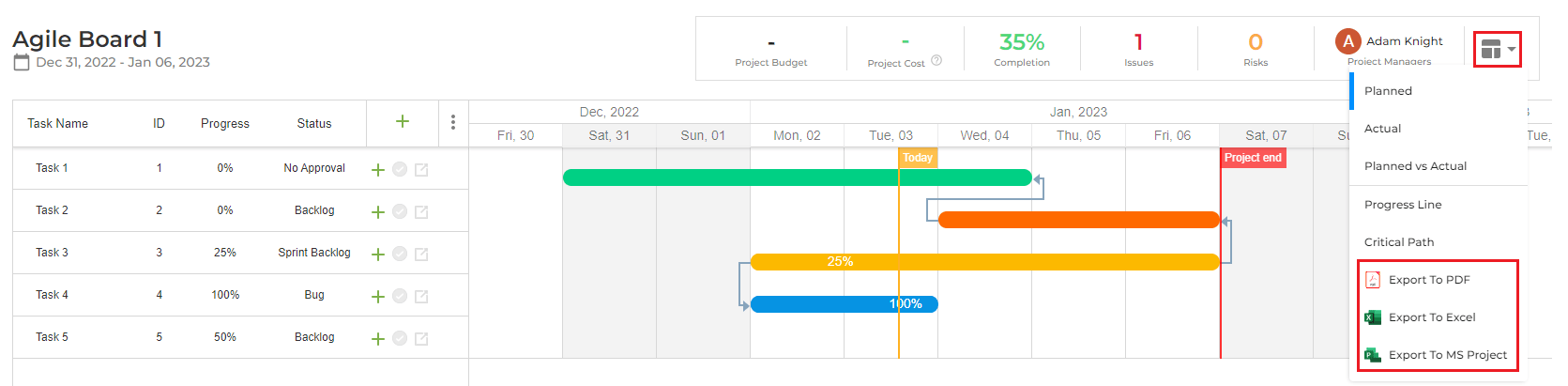 How to Export Gantt Chart – nTask Support