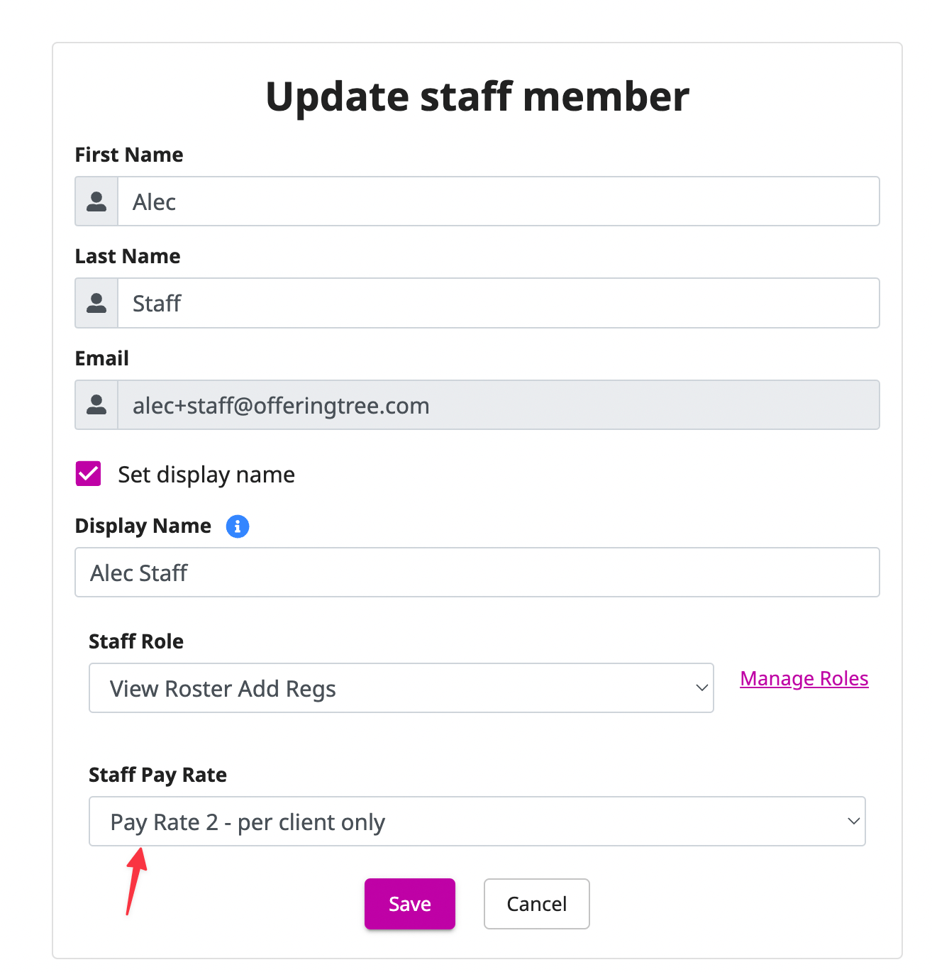 Staff Pay Reporting OfferingTree Support