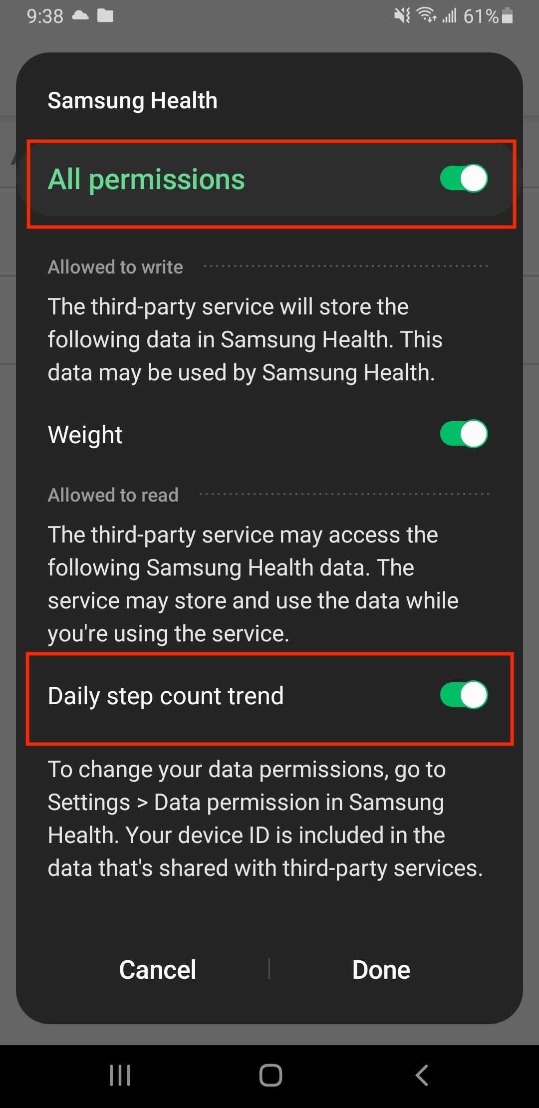 How do I turn on step tracking for Android mobile phones using S Health or Google Fit? Omada
