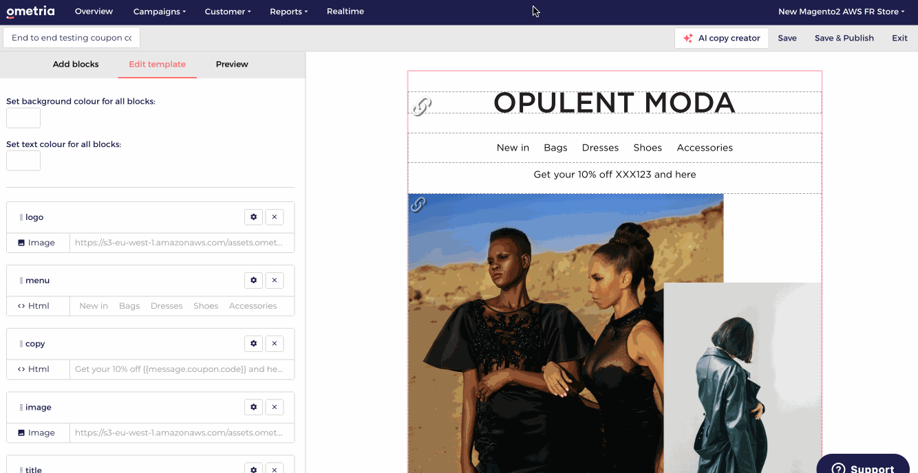 Hide redeemed coupons in emails Ometria Help Centre