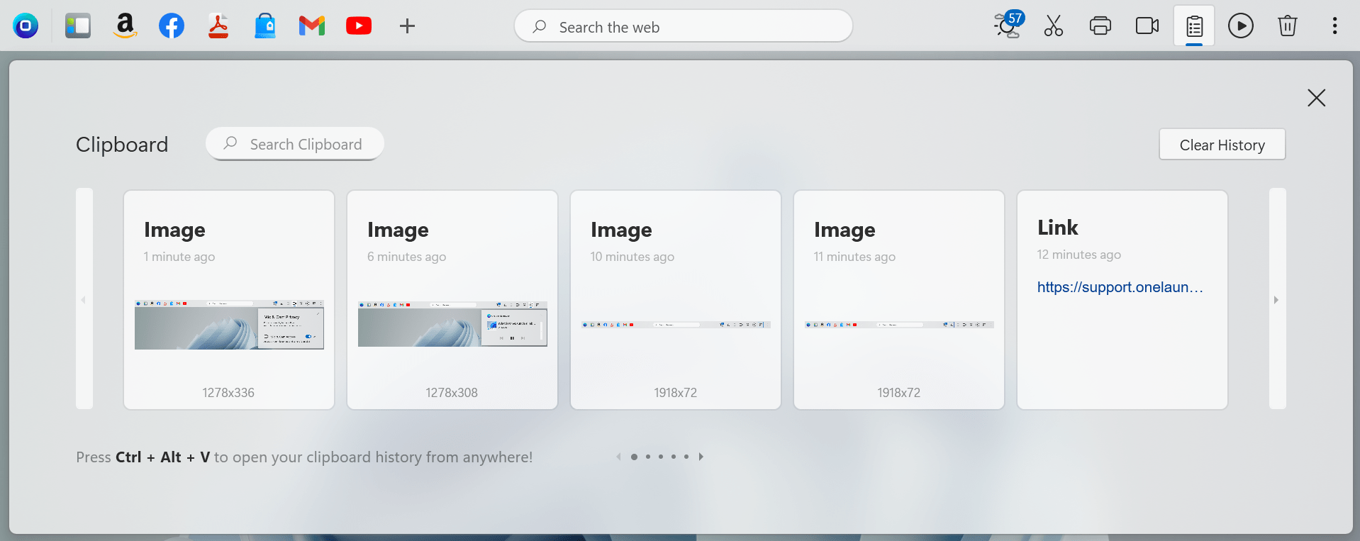 OneLaunch’s Clipboard History shortcut OneLaunch Knowledge Base