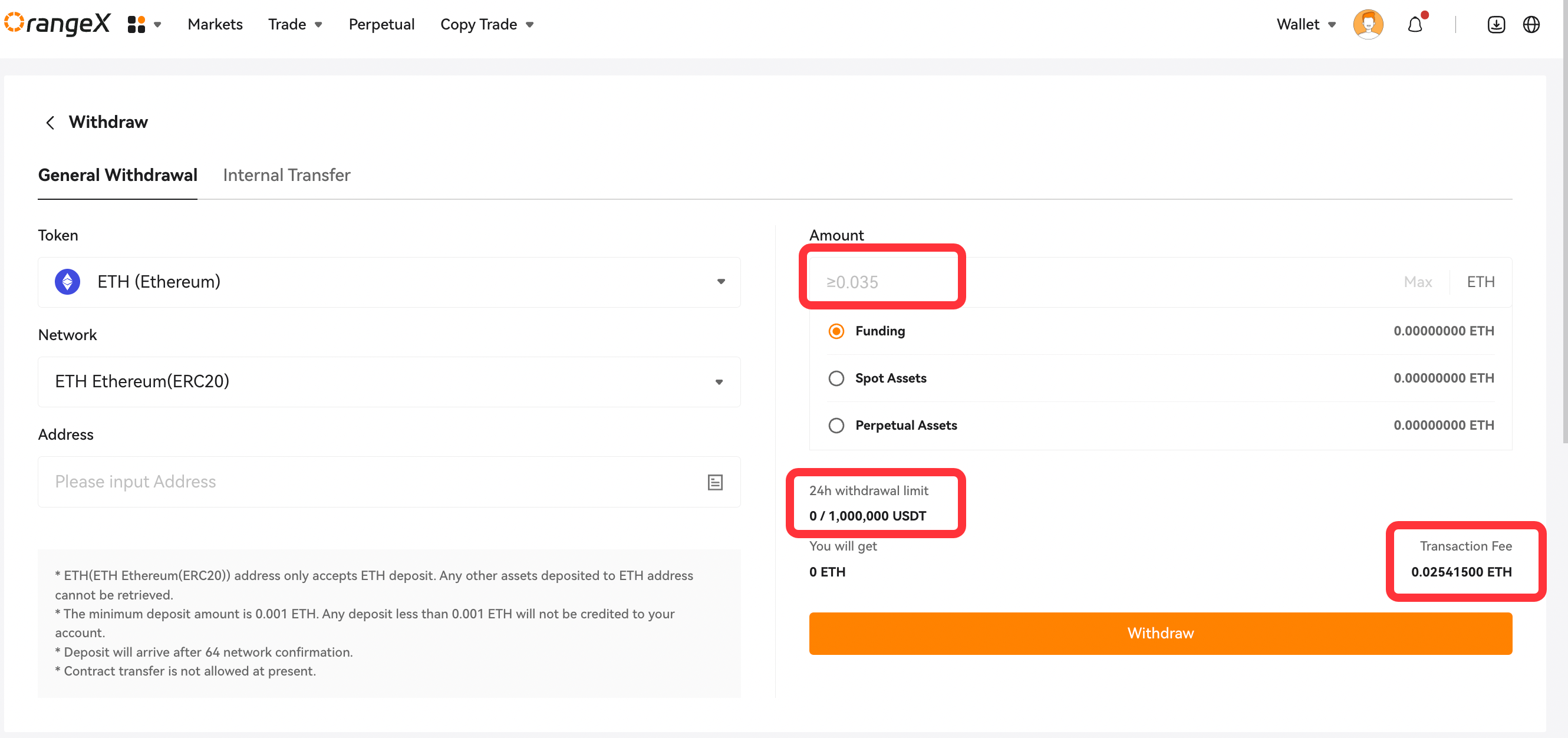 What are Withdrawal Fees & Minimum Withdrawal Amount? OrangeX