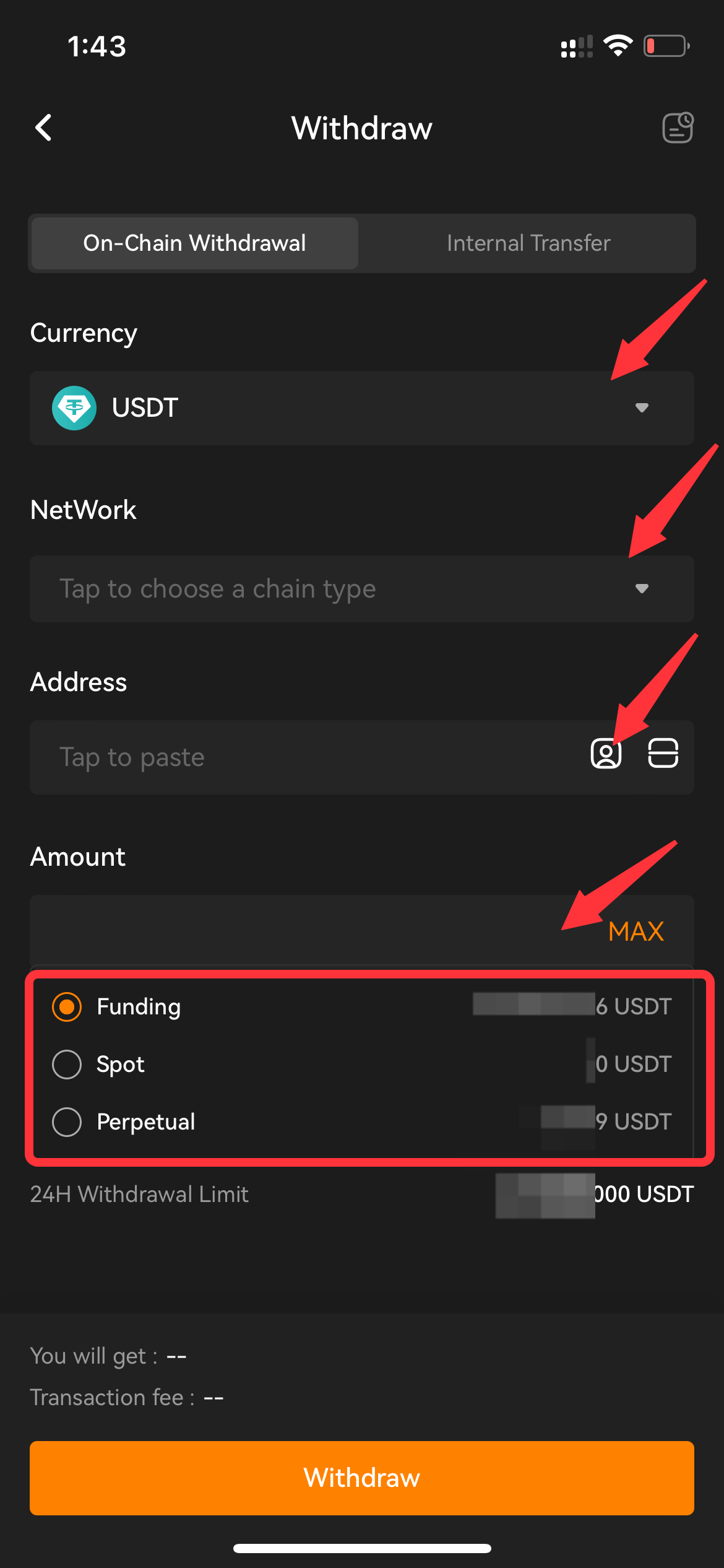 How to Submit an Onchain Withdrawal Request OrangeX