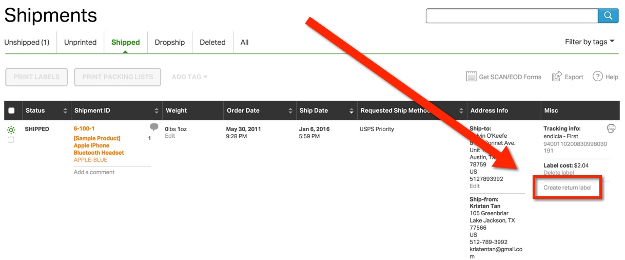 USPS.com® Create Shipping Labels