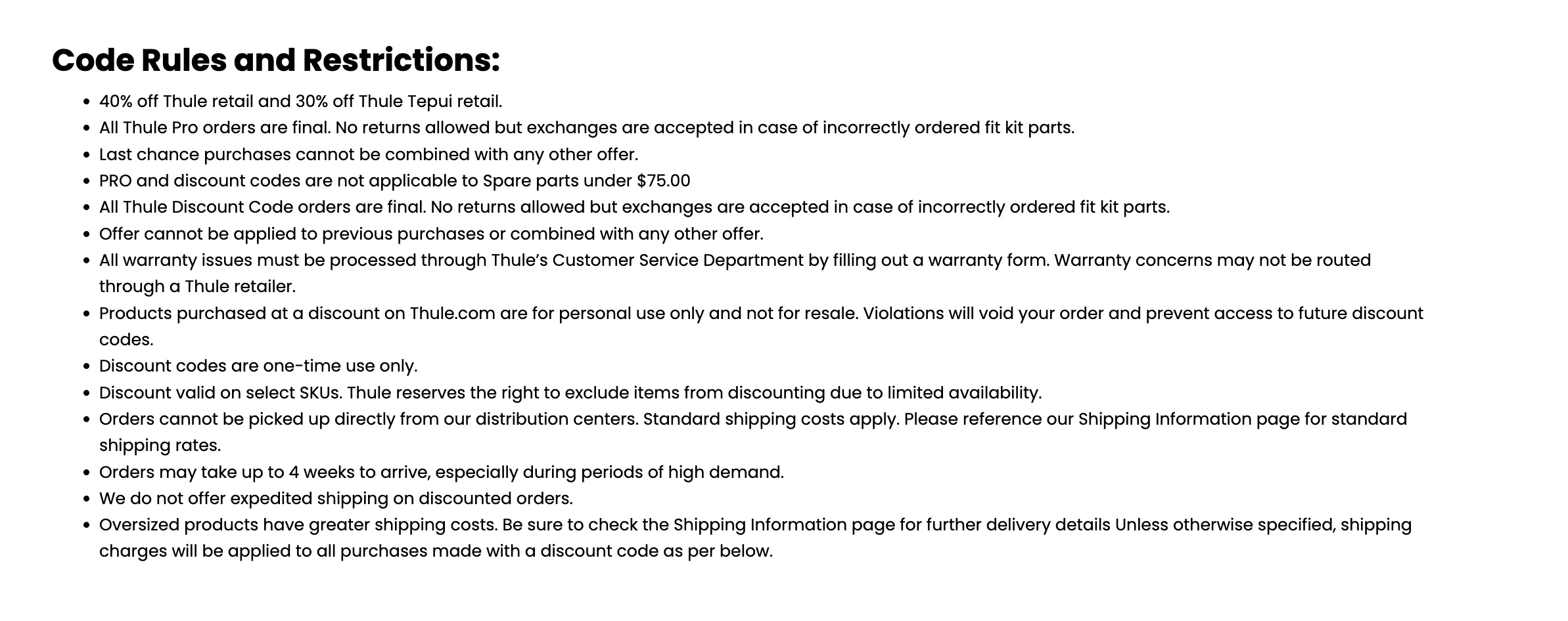 Partner codes 101 Outdoor Prolink