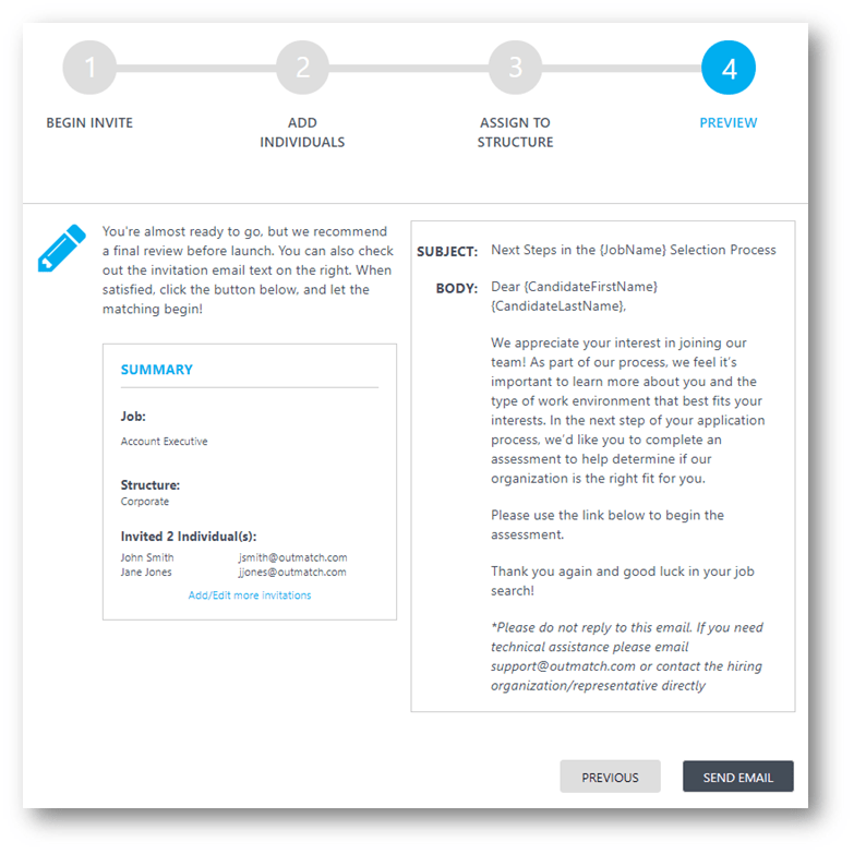 Sending Invitations HarverOutmatch Help Center