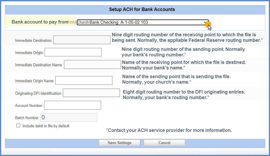 PSA L&P Direct Deposit How to set up the organization's ACH bank