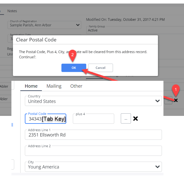 PSFS Family Directory Family List How to add custom zip/postal codes