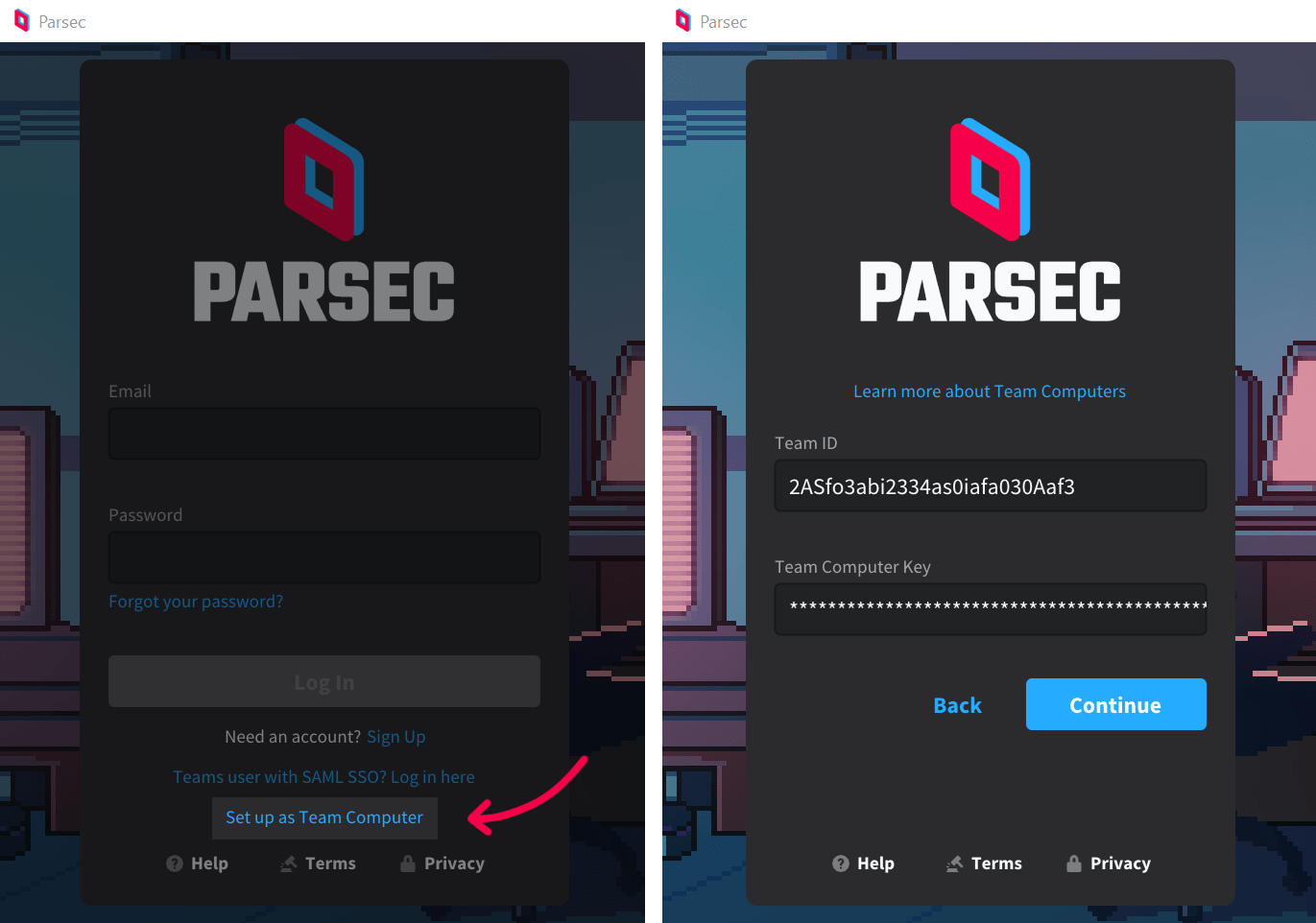 Provision Team Computers – Parsec