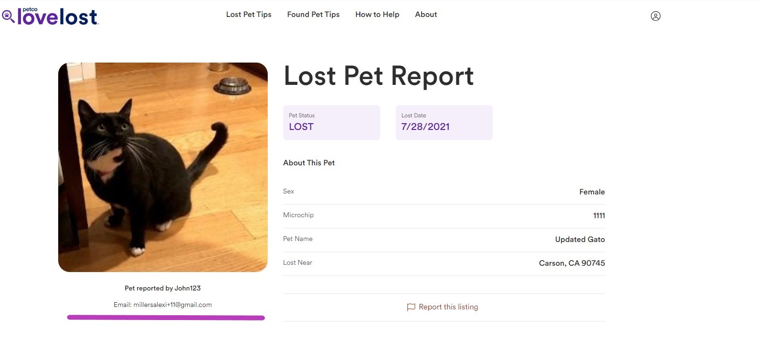 How do I communicate with a user that may be a match with a pet in our