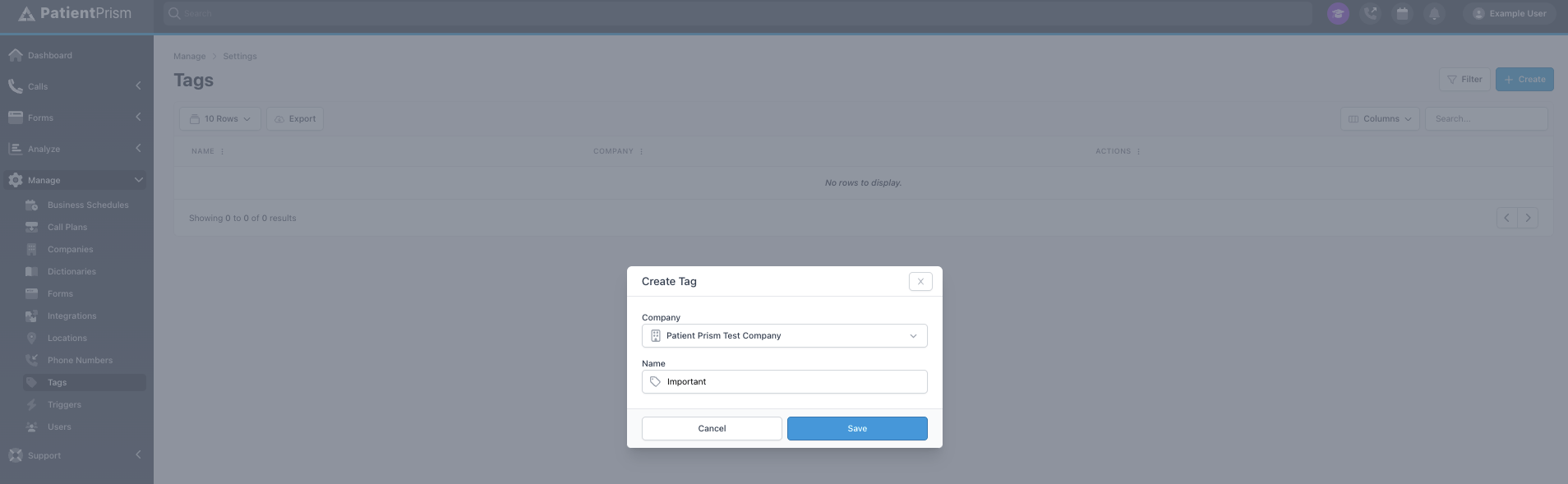 How to Create Tags Patient Prism