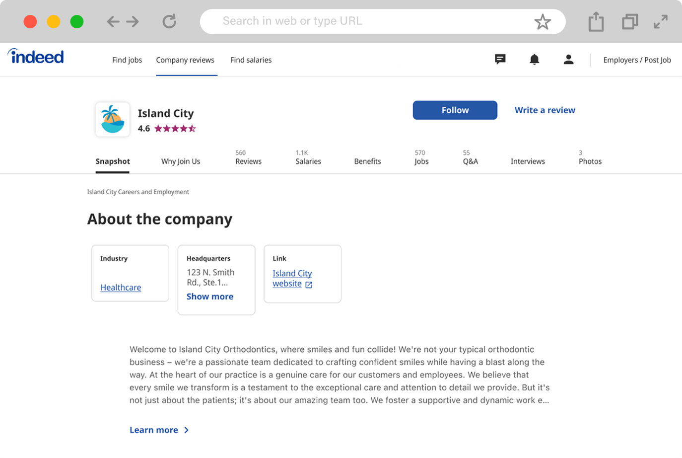 Linking Your Indeed Review Site to the Hub Hub Support Center
