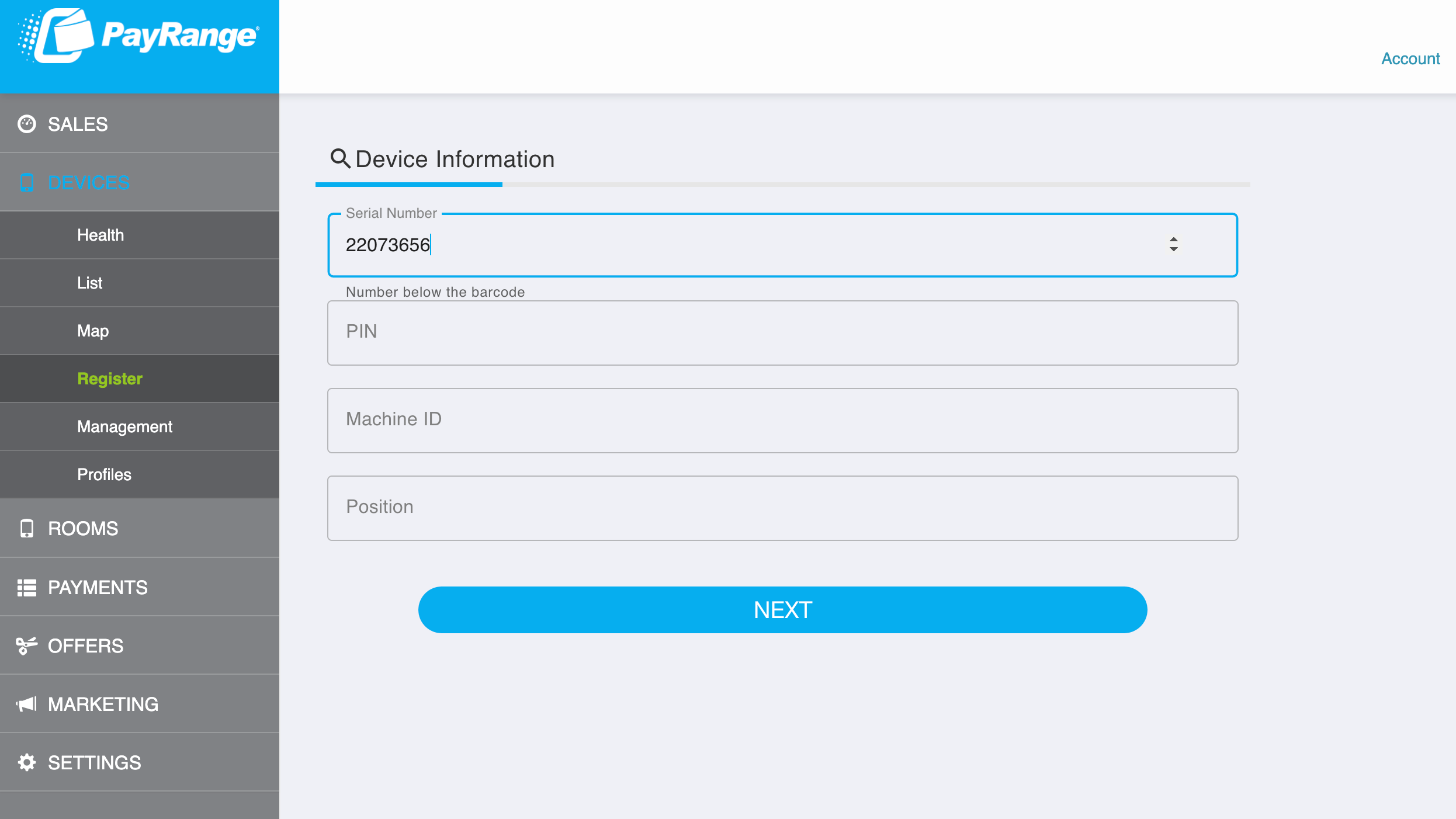 How to Register Devices in MANAGE PayRange Support