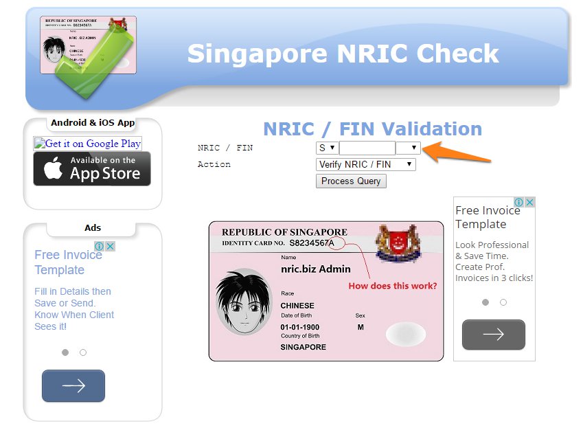 Some nationalities can also travel with their id card. Singapore How To Validate The Nric Payrollhero Support