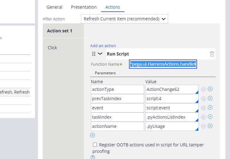 TabbedScreenFlow harness showing same harness when a local action
