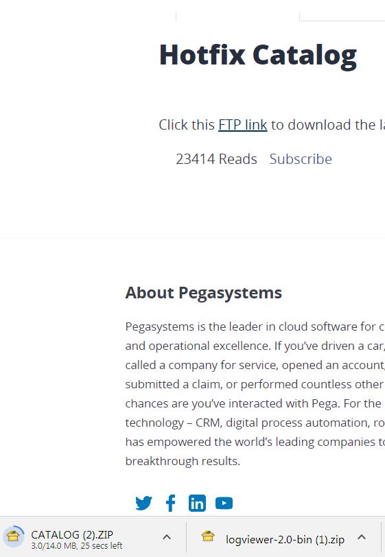 How to obtain a hotfix catalog for Pega Platform release Support Center