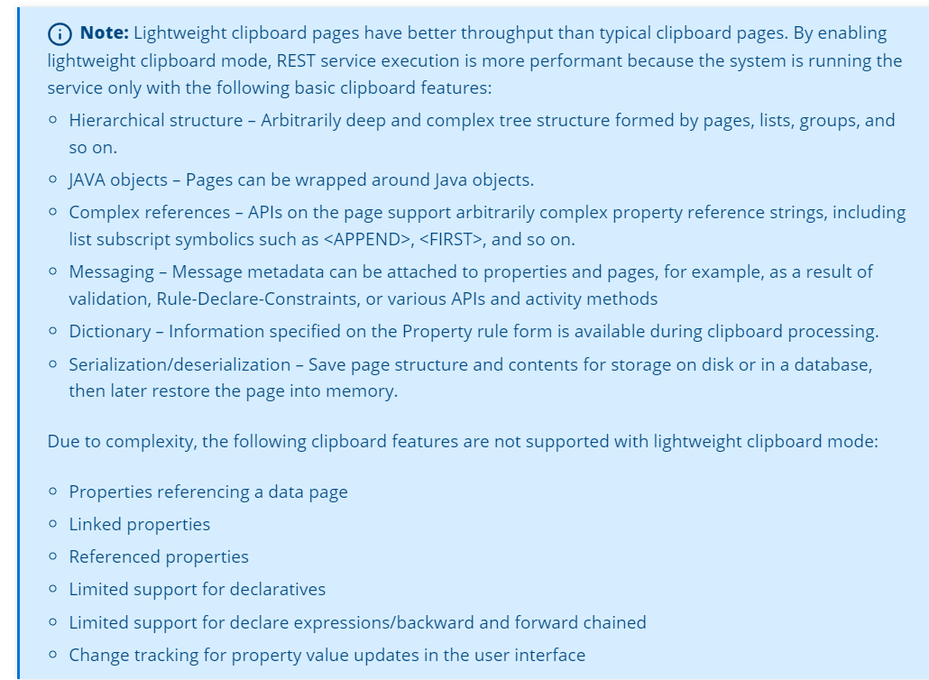 Lightweight clipboard mode in Pega REST Service Support Center