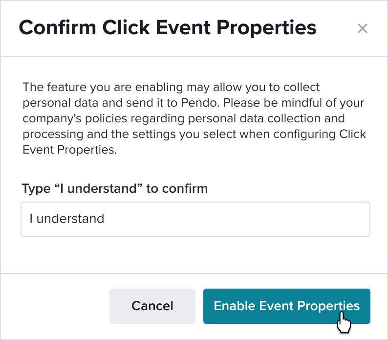 Click Event properties Pendo Help Center