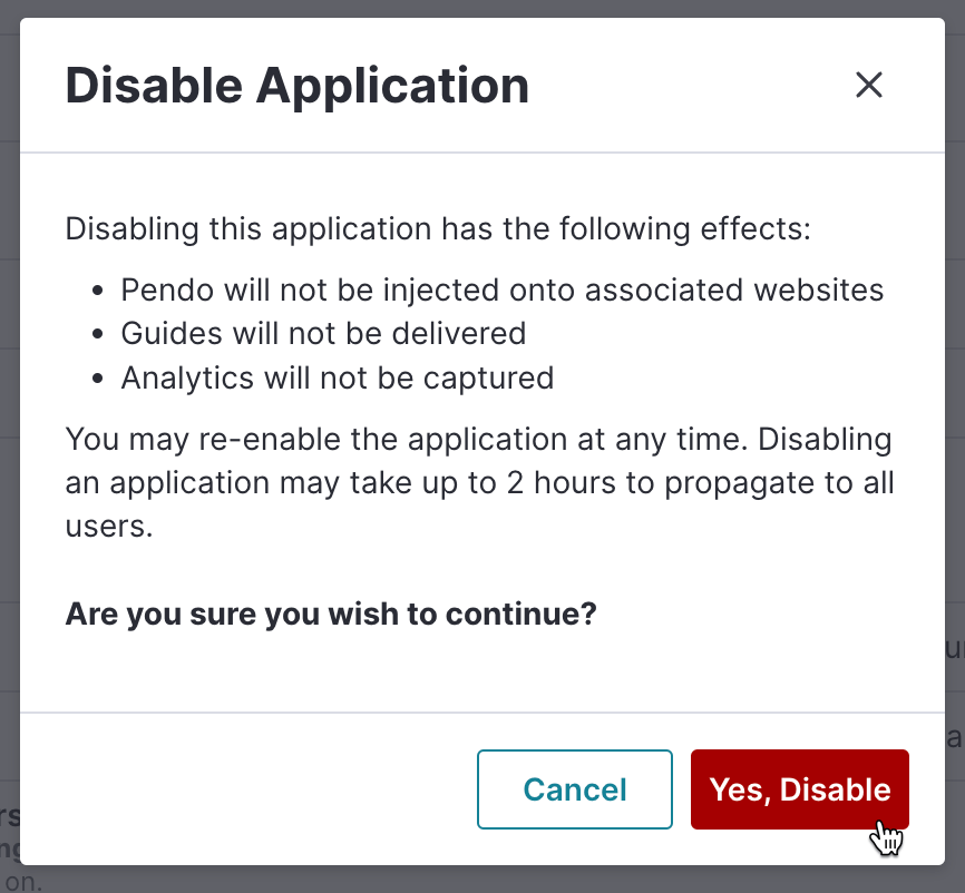 Disable extension apps Pendo Help Center