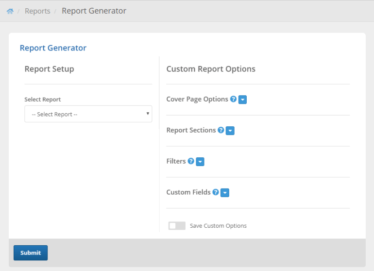 Report Generator Support Center